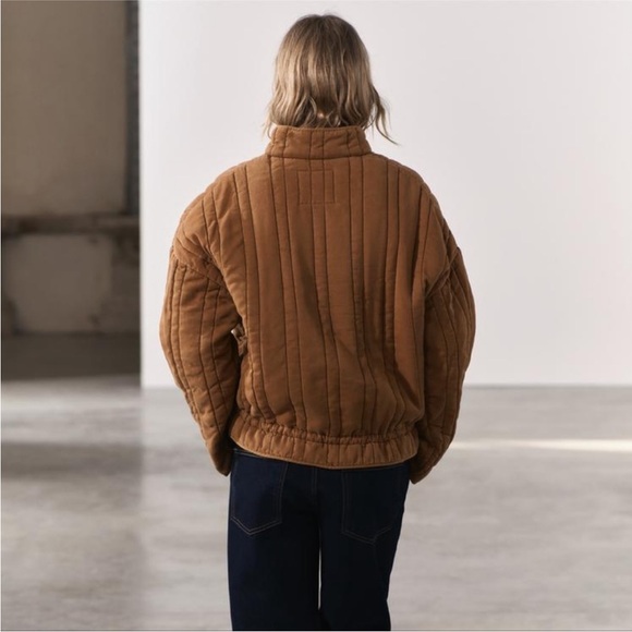 NWT Zara Washed Effect Quilted Jacket - Picture 4 of 12